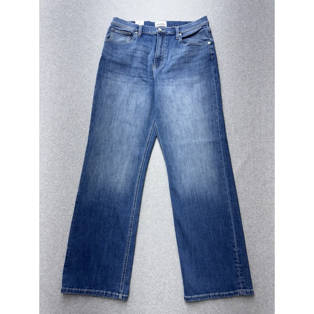 DU/ER Jeans Mens‎ 32x31 High Rise Straight Blue Performance Denim Stretch NWT